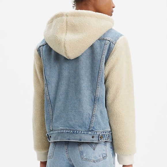 Ex-Boyfriend Hooded Sherpa Trucker Jacket - Picture 2 of 6